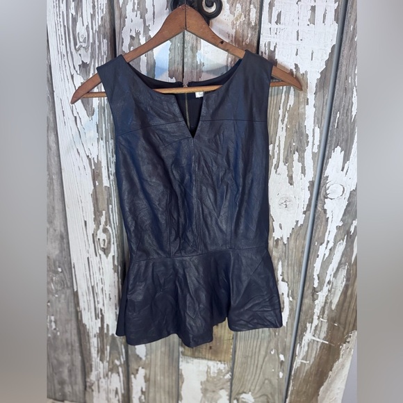 My Tribe Leather Front Full zip back Sleeveless Top Size Extra Small Black - Picture 5 of 10